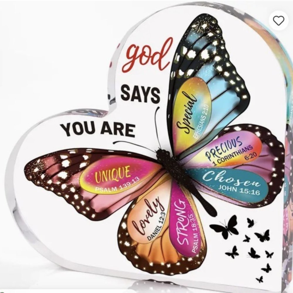 Butterfly Acrylic Heart